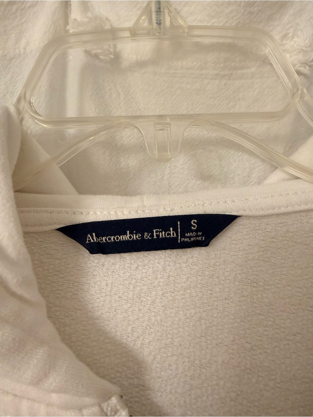 Abercrombie & Fitch Cream Full-Zip Hooded Sweatshirt - Picture 4 of 4